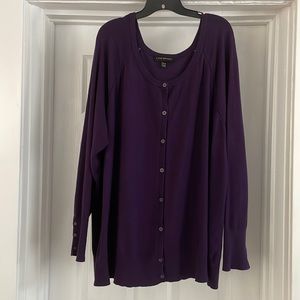 Lane Bryant sweater cardigan. Size 26/28 in a deep rich purple.